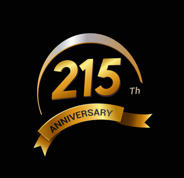 215 years golden with swoosh anniversary logo celebration