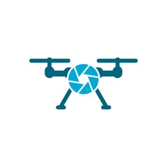 Drone camera logo icon design isolated on white background