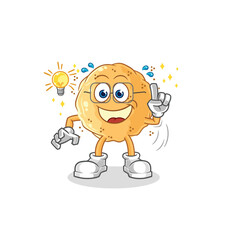 sand ball got an idea cartoon. mascot vector
