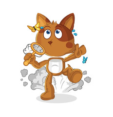 dog catch butterfly illustration. character vector