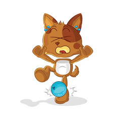 dog hiten by bowling cartoon. cartoon mascot vector