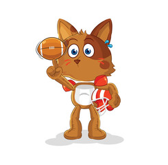 dog playing rugby character. cartoon mascot vector