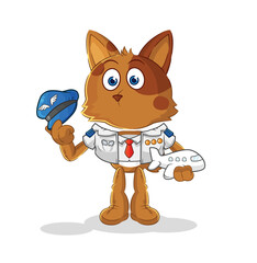 Fototapeta premium dog pilot mascot. cartoon vector