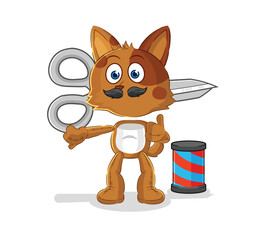 dog barber cartoon. cartoon mascot vector