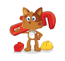 dog plumber cartoon. cartoon mascot vector