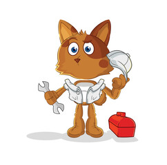 dog mechanic cartoon. cartoon mascot vector