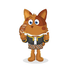 dog Javanese character. cartoon mascot vector