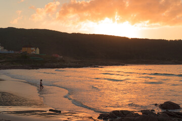 sunset Arou beach golden hour