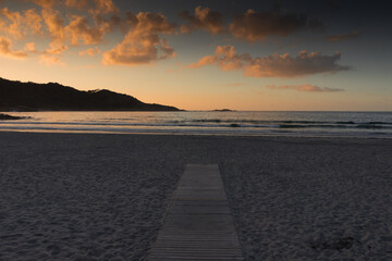 beach at the golden moment