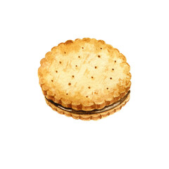 Watercolor bakery clipart set of cookies. For cafe menu, for barista, for stickers and postcards, for all, who like fresh pastry