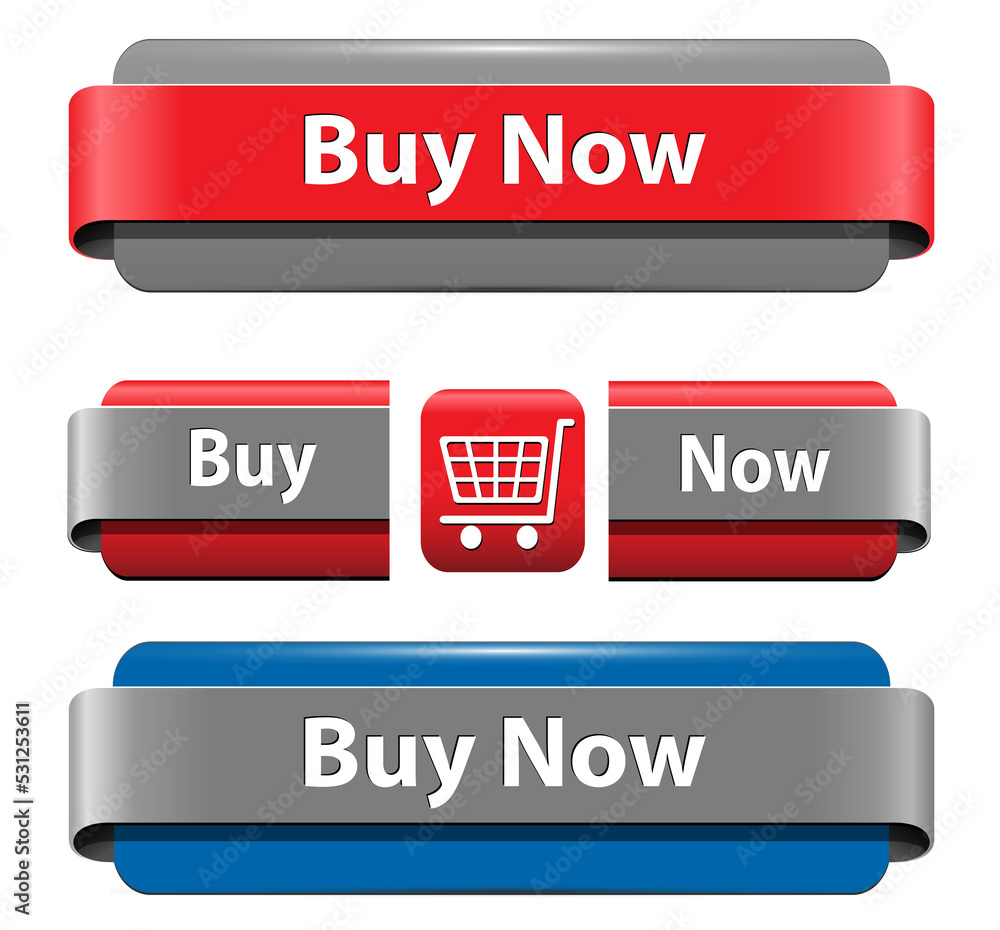 Poster buy buttons set for website isolated.