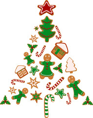 Christmas gingerbread tree