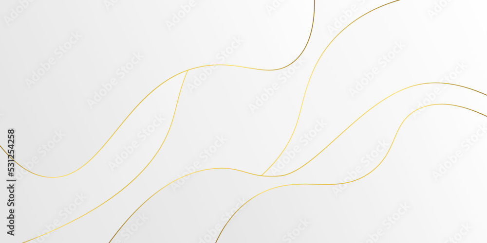 Poster white futuristic gold pattern abstract background with wavy shape, white abstract use for business, 