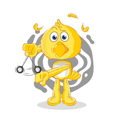 chick hypnotizing cartoon. cartoon mascot vector