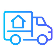 moving truck gradient icon