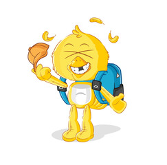 chick goes to school vector. cartoon character
