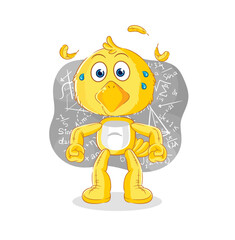 Obraz premium chick thinking hard vector. cartoon character