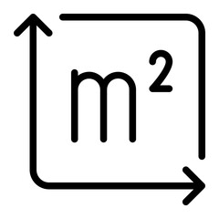 area m2 line icon