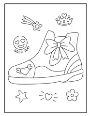 Kids Shoes Doodle Coloring Pages