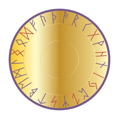 A set of runes in a circle. Esoteric emblem, logo.Vector illustration