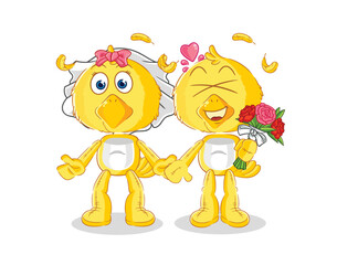 chick wedding cartoon. cartoon mascot vector