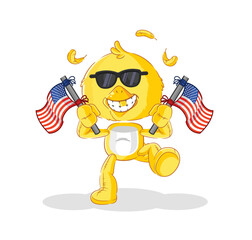 chick american youth cartoon mascot vector