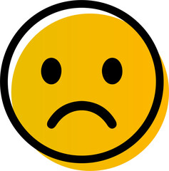 Emoticons with sad emotions. Yellow head character.