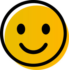 Emoticons with happy emotions. Yellow head character.