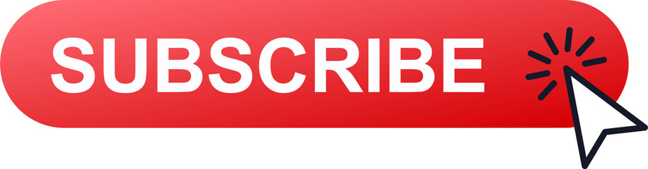 Obraz premium Subscribe button in red colours with black arrow. Subscribe illustrations.