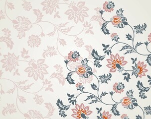 Fototapeta premium Colorful paisley floral pattern , textile swatch , India 
