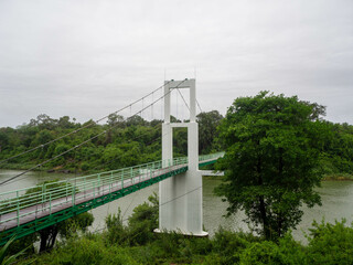 The white suspension bridge at Sirindhorn District, Ubon Ratchathani Province, Thailand.