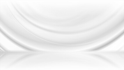 Grey white smooth waves abstract tech background