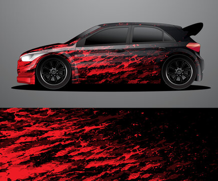 Rally car decal graphic wrap vector, abstract background