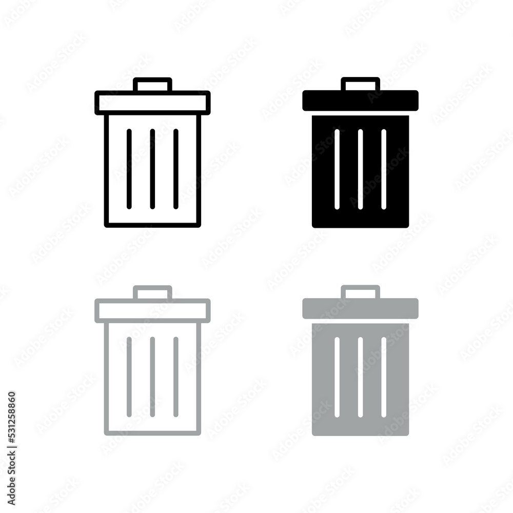 Canvas Prints garbage can simple icon set