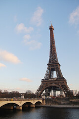 The view of the Eiffel tower from Trocadero hill, Paris