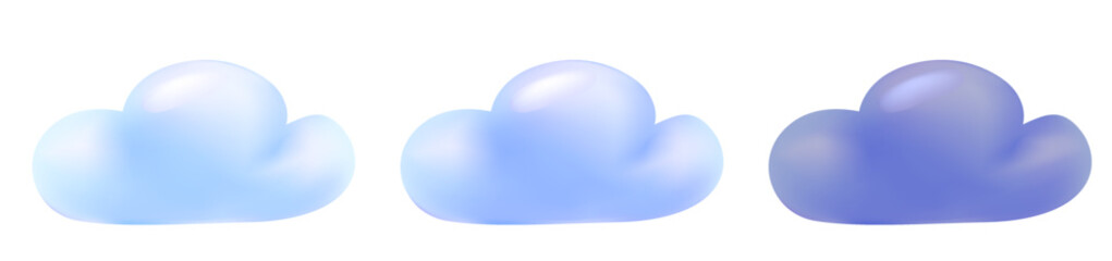 3d Vector cartoon Clouds