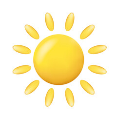 3d Vector yellow sun with rays