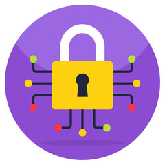 Flat design icon of encryption 
