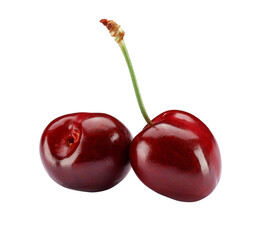 two cherries isolated on transparent