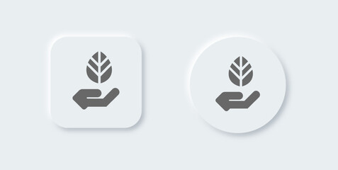 Eco solid icon in neomorphic design style. Ecology signs vector illustration.
