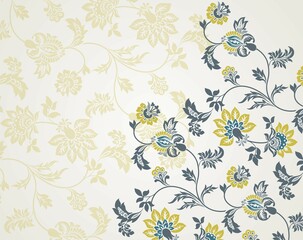 Fototapeta premium Colorful paisley floral pattern , textile swatch , India 