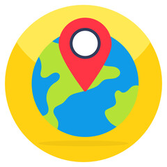 An icon design of global location 