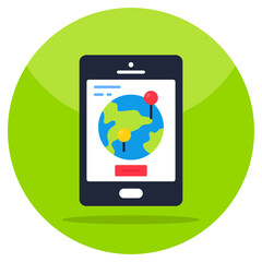Premium download icon of mobile global location 