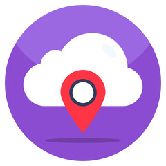 Unique design icon of cloud location 