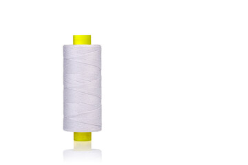 a skein of thread white colors macro on a white background