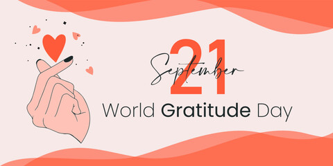 world gratitude day good for world gratitude day celebration. flat design. flyer design.flat illustration.