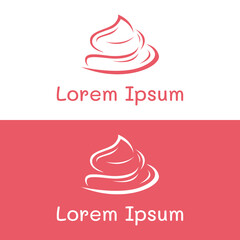 Cake or bakery logo template vector design.Sweet cake, birthday cake, cup cake, cake with cherries. Logo for business, cake shop, cake shop etc.