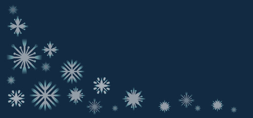 Winter blue background with snowflakes in the corner