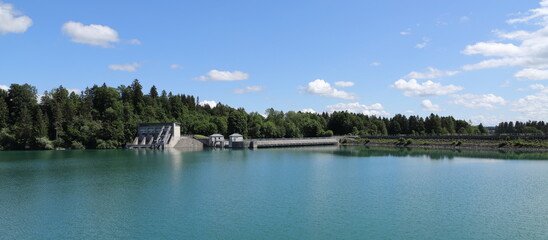 a barrage at the Forggensee in Bavaria