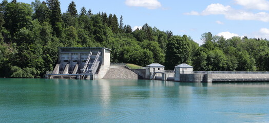 a barrage at the Forggensee in Bavaria